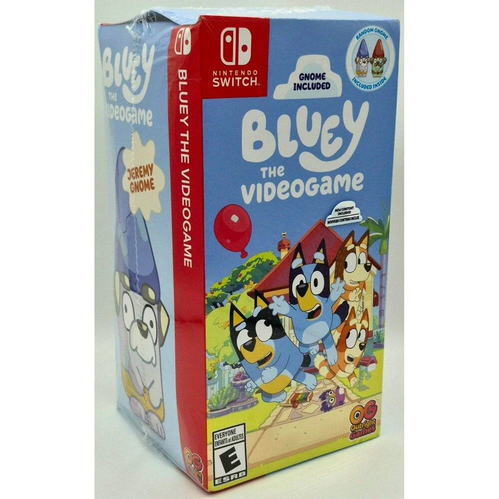 Bluey The Videogame Nintendo Switch Gnome Plush Bundle New Sealed Box Damage